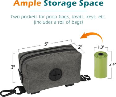 Диспенсер для збору відходів тварин PetBonus: водонепроникний контейнер для собачих екскрементів з 15 пакетиками (сірий)
