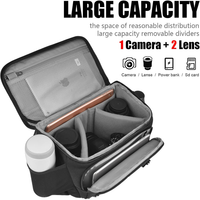 Захисний футляр для дзеркальної камери: Canon, Nikon, Sony, Fuji. Важливий аксесуар для фотографів. Чорний, L