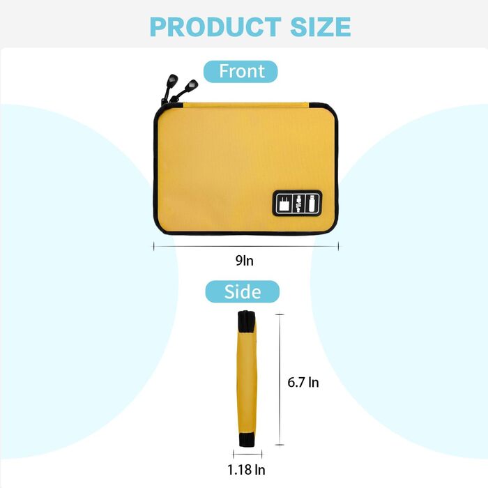 Органайзер для кабелів та аксесуарів для подорожей - LCSMAOKIN D-double Beige & C-gelbgrün