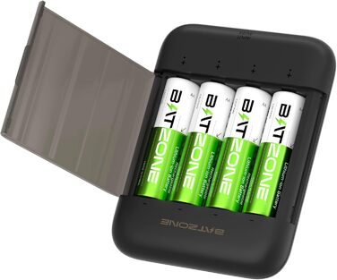 4 шт. акумулятори AA 1.5V 2500 mAh Lithium з зарядним пристроєм на 4 слоти (без кабелю зарядки)
