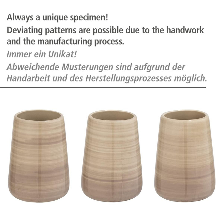 Набір для туалету WENKO Pottery з кераміки з змінним насадкою для унітазу (Бежевий)