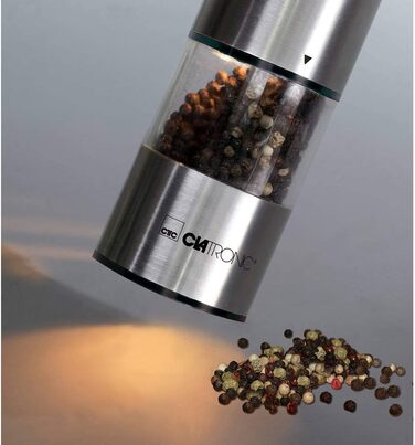 Електрична мельниця Clatronic® для солі та перцю | Керамічний жорно | Регулювання помелу | З підсвіткою | Зручна в використанні | PSM 3004 N