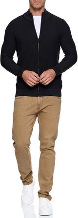 Чоловіча в'язана жилетка Indicode INWestmoon з коміром-стійкою | Жилетка з тонкого в'язання з бавовняної суміші, чорний колір