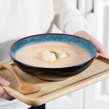 Набір супових тарілок Vancasso Bubble (4 шт.) з кераміки, 950 мл, для 4 осіб