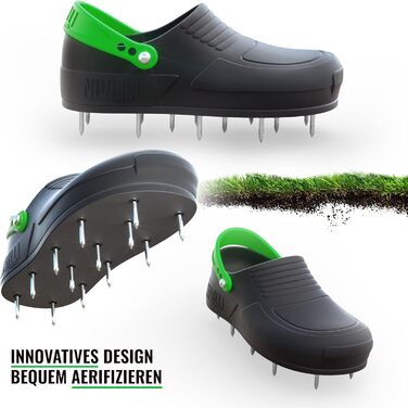 Nivilli AIR - Nail Clog, lawn aerator shoes for easy aeration or scarifying of the lawn. (SMALL 39-43)