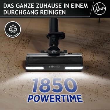 Бездротовий акумуляторний пилосос Hoover HF9 Home I 2 шт. акумулятори, до 240 м² та 60 хв роботи, потужний, бездротовий, без мішка, з LED-підсвічуванням та антизаплутувальною насадкою для будь-яких поверхонь