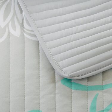 Комплект постільної білизни Comfort Spaces Enya CS14-0064, 3-частинний, квітковий принт, розмір King, блакитно-сірий, 264 x 229 см