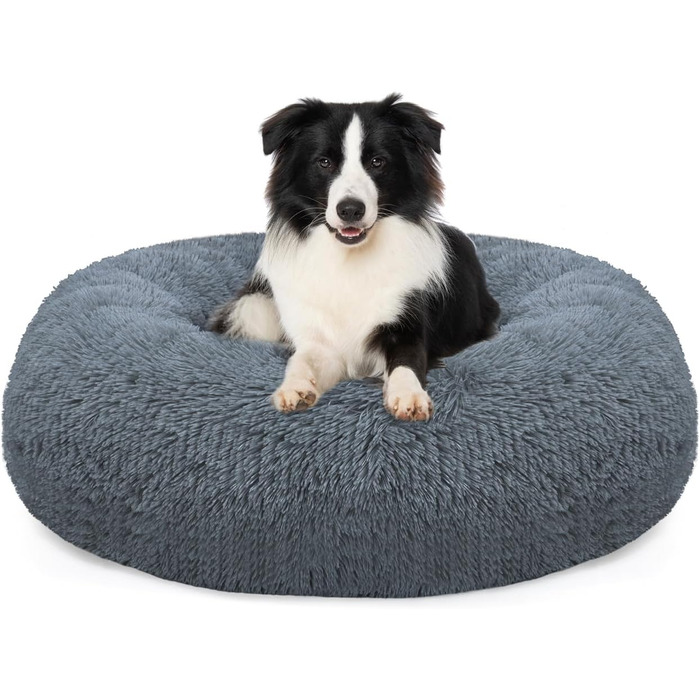 М'яке круглі ліжко для собак та котів, 50 см, рожеве, 80x80x25 см (L x W x H)