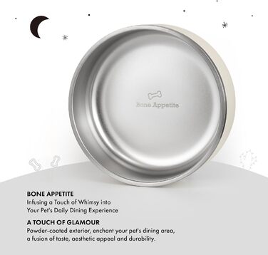 Нержавійна миска для собак та котів GrandTies з гравіюванням, велика (1890 мл, вишня)