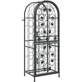 vidaXL Wine Rack 35 Bottles Metal Bottle Shelf Bottle Stand Wine Cabinet (45 x 36 x 120 cm)