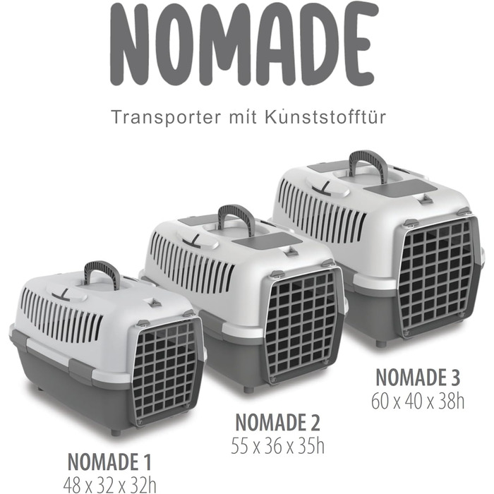 Транспортний бокс для котів та собак Nomade 2 - міцний бокс з поліпропілену, 55x36x35 см, до 8 кг
