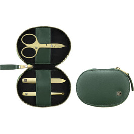 Набір для манікюру та педикюру ZWILLING 3 шт., комбіновані ножиці для нігтів, етикетка з веганської шкіри яблука, зелений