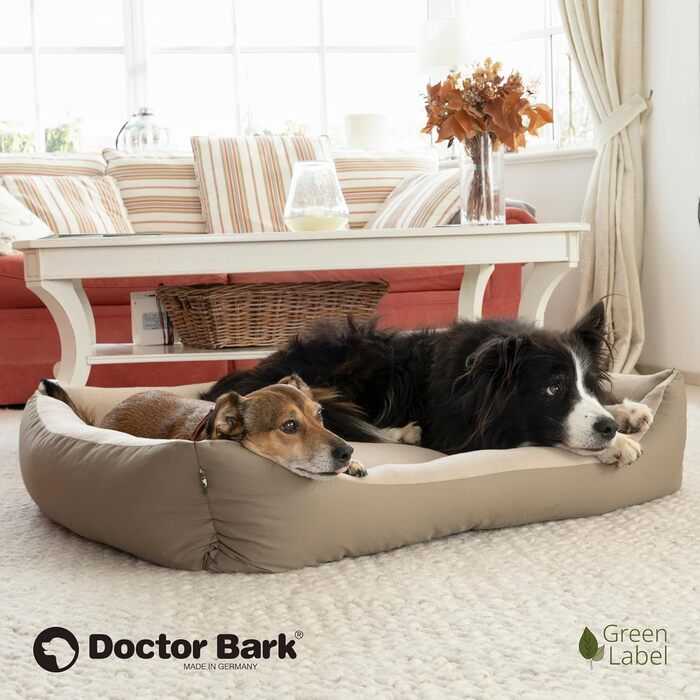 Крісло-ліжко для собак Doctor Bark - GreenLabel (S, 74x55 см) - м'яке, зручне, зелено-коричневе
