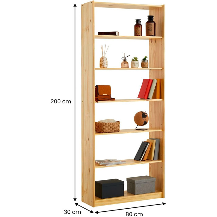IDIMEX 7-Tier Standregal aus Massiver Kiefer