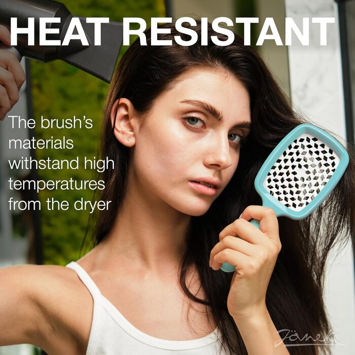 Щітка Janeke Superbrush для розчісування волосся: для м'якого, гладкого волосся з антистатичними щетинками. Підходить для кучерявого, густого, хвилястого, тонкого волосся (Tiffany).