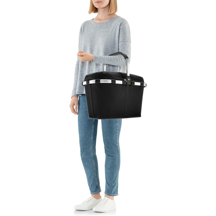 reisenthel Carrybag Iso in Black – Stable shopping bag with cooling function – Elegant and water-repellent design with a lockable lid