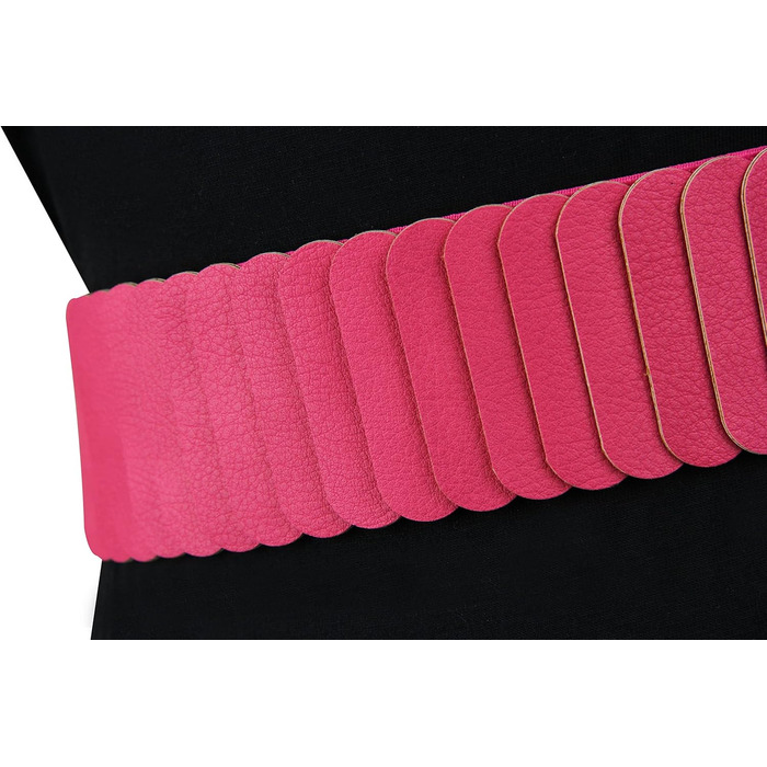 Жіночий еластичний пояс на талію Vanessa & Melissa, рожевий, 80 см (для талії 85-105 см), ширина 6 см, срібна пряжка