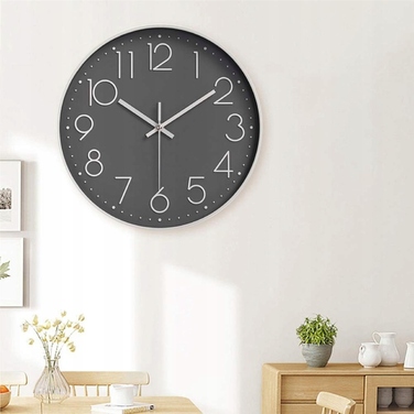 Настінний годинник Bedee, сірий, 30,48 см
