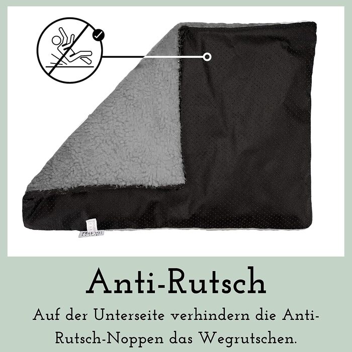 Самогріюча ковдра для собак Fellou 90 x 64 см - миюча, без сторонніх звуків, сірого кольору