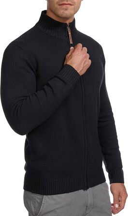 Кардиган чоловічий Indicode INut з високим коміром та блискавкою | В'язана жилетка для чоловіків (S, Чорний)