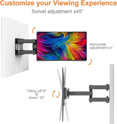 Настінний кріплення для телевізора GRIFEMA: поворотний, нахильний, висувний, універсальний (26-65 дюймів, до 60 кг, VESA 600x400)