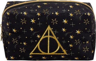 Косметичка Гаррі Поттер для жінок та дівчат, чорний велюр, сумочка для косметики та туалетних аксесуарів, подарунок, Deathly Hallows