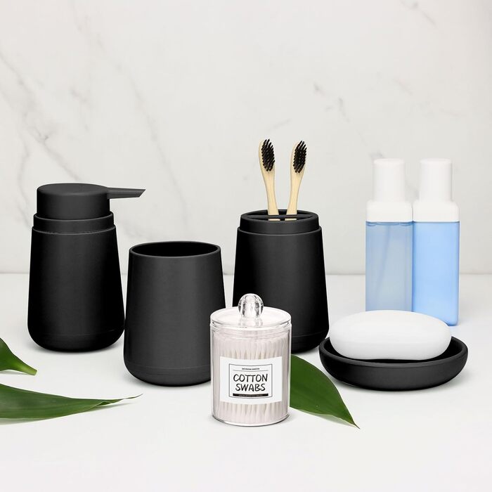 Набір аксесуарів для ванної кімнати IMAVO 4 шт. (Зелений): тримач для зубних щіток, стаканчик, дозатор мила, мильниця