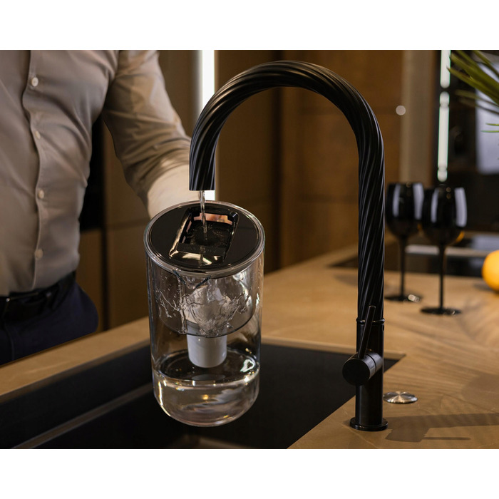 Скляний фільтр-кувшин Wessper D2 BOROSILICATE 3л, чорний + 6 фільтрів