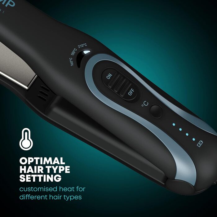 Professional Ceramic Hair Straightener & Curling Iron - 80-235°C with Ionic Plates, LCD Display, 3m Cord & Hair Care Oils