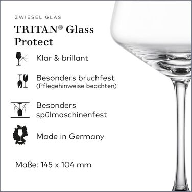 Набір келихів для вина Zwiesel Glas Allround Echo (4 шт.), німецька якість, Tritan-кришталь, для вина та коктейлів