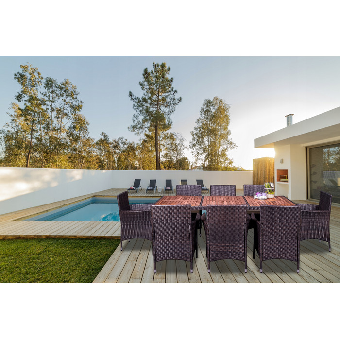 Комплект садових меблів GardenS Estevan: стіл та стільці з техноротанга, бежевий