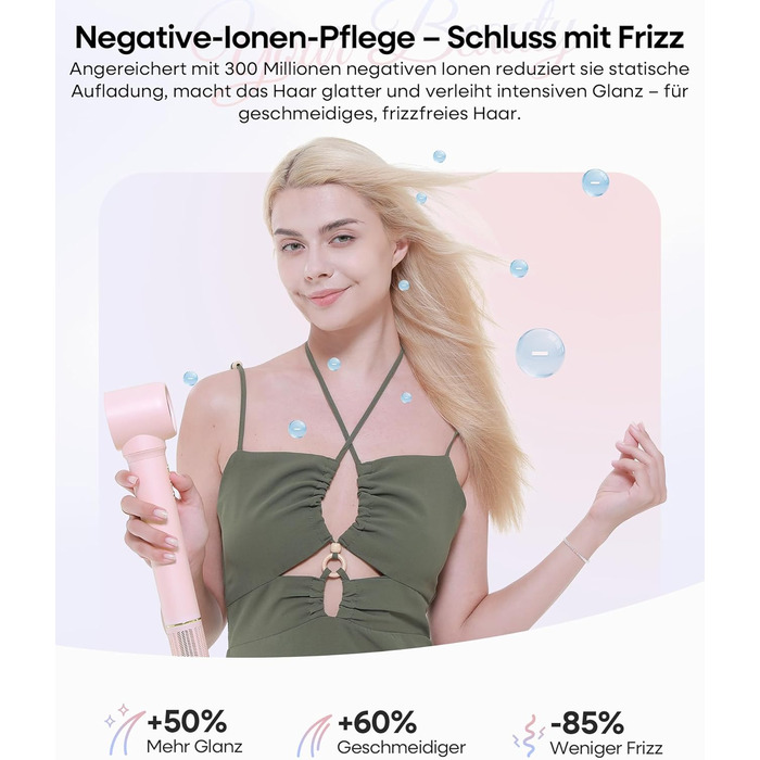 Аirstyler 7-в-1: Фен, плойка, брашинг, термощітка, автоматична завивка, іонізація, захист від пошкоджень, рожевий