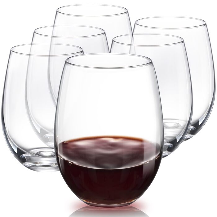 Набір келихів для вина PROST! 6 шт. 491 мл з кришталевого скла без свинцю, для червоного та білого вина, підходить для миття в посудомийній машині