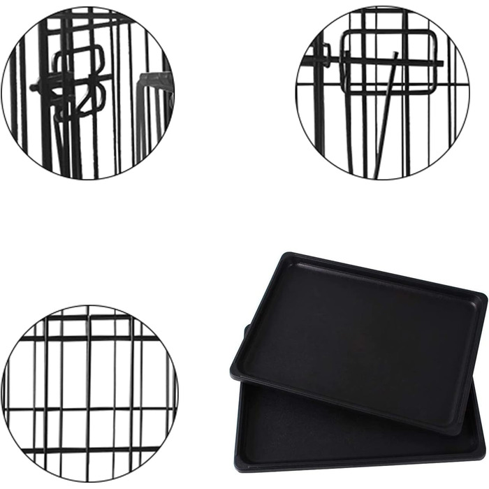 Клітка для собак 60x43x48 см, складана переноска з металу для собак, 2 дверцята, переноска для тварин, авто-переноска, клітка для собак Small