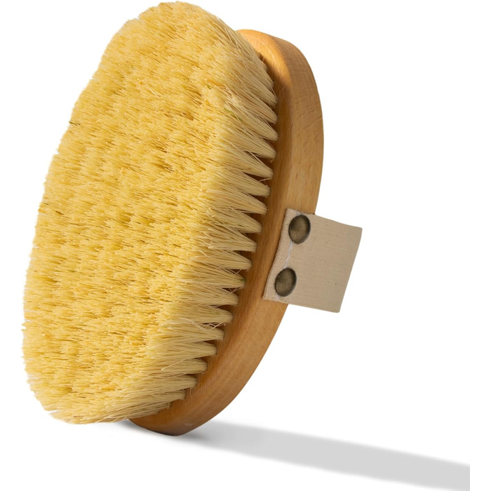 RUHI Body Brush/Dry Brush VEGAN/ 100% Natural Sisal Bristles (HARD)/ handcrafted in Germany, FSC-certified beechwood & plastic-free for dry brushing massage (dry brush) against cellulite