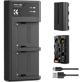 Акумулятори K&F CONCEPT NP-F550 2600mAh (2 шт.) + LED-зарядний пристрій (сумісні з Sony NP-F550)
