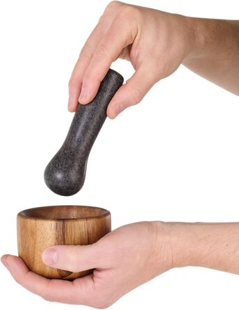 Набір для стукання спецій AdHoc MO42 | Дерево акації та граніт | Ø 9 см