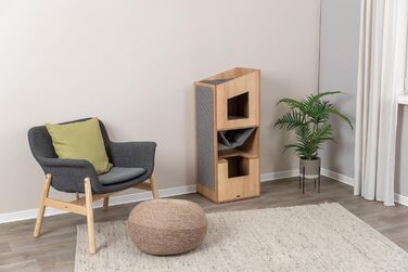 Будиночок для котів TRIXIE CityStyle 105 см, коричневий/сірий – сучасний котячий будиночок з гамаком та зручним лежанком – міцний та комфортний, 44725