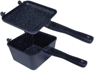 Сковорода та каструля RidgeMonkey Connect Deep Pan & Griddle Granite Edition для приготування їжі біля води