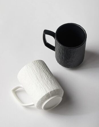 Набір з 4 чашок для еспресо Saumo з підставками, кераміка, 350 мл, білий – сучасний дизайн для дому, офісу та особливих випадків