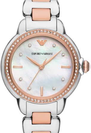 Чоловічий браслет Emporio Armani з нержавіючої сталі або шкіри з застібкою-ланцюгом (Чорний)