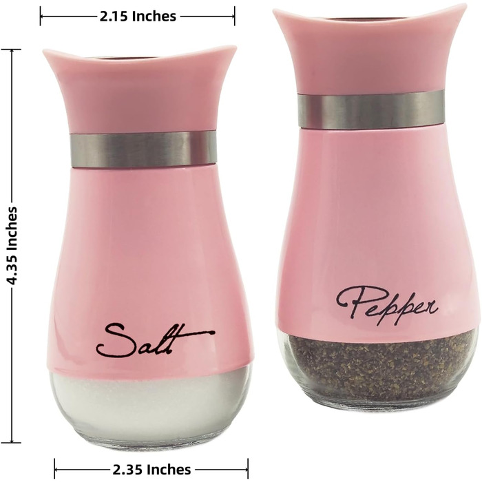 Набір солі та перцю (2 шт) з підставкою, скло та нержавіюча сталь, для кухні та кемпінгу
