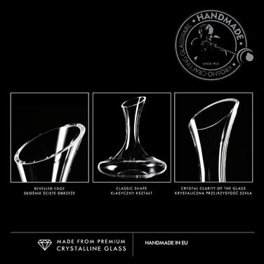 KROSNO Wine Decanter Wine Carafe | 1500 ML | Set of 1 | Avant-Garde Collection | Red Wine Decanter Decanting Carafe | Perfect for Home, Restaurants, and Parties