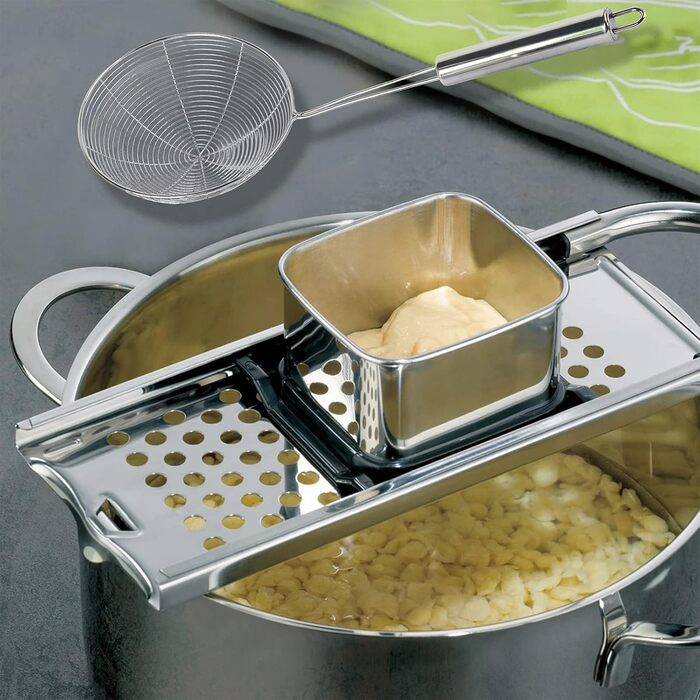 Набір для приготування шпецелі: тертка, прес, сито, шумовка та шкребок з нержавіючої сталі