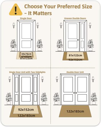 Килимок для дому та вулиці, чорний, 44x76 см - антиковзаюче покриття для входу, порогу, тераси