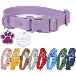 Нашийник для собак з металевою застібкою, двосторонній з іменем та номером телефону, регульовані розміри для маленьких собак, M та L