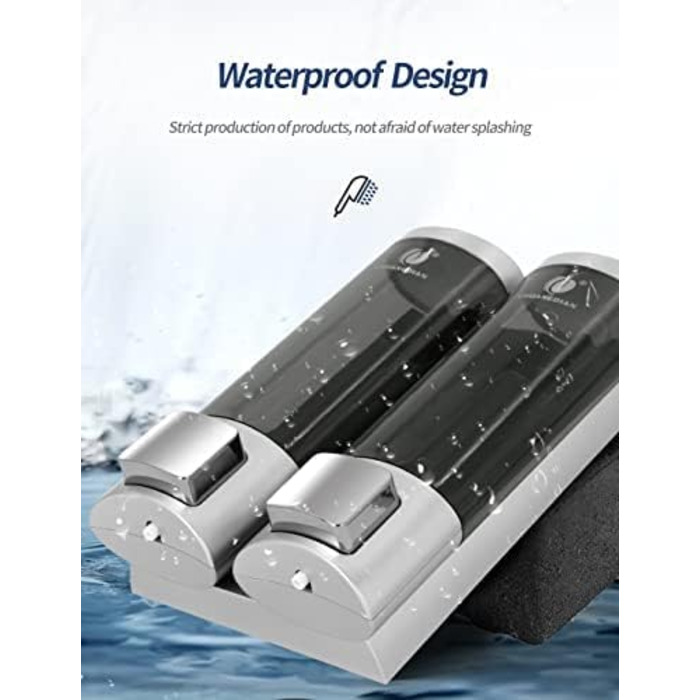 Ручний дозатор мила CHUANGDIAN, настінний, 200 мл, білий (подвійний сріблястий)