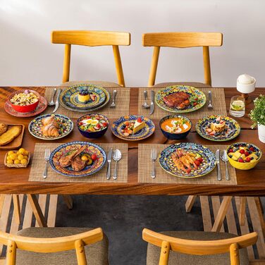 Набір посуду Porzellan vancasso 18 предметів (6 осіб) – тарілки, десертні тарілки, миски, серія KRVI