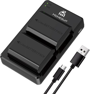 Акумулятор NP-FZ100 Homesuit 2280mAh + Двопортове зарядне пристрій LED для Sony ZV-E1, FX3, FX30, A7RIII, A7RV, A7RIV, A7SIII, A7III, A7IV, A7C, A7CII, A6600, A6700, Alpha A1, A9, A9II, A9III, 9R, A9R, 9S (2 шт.)