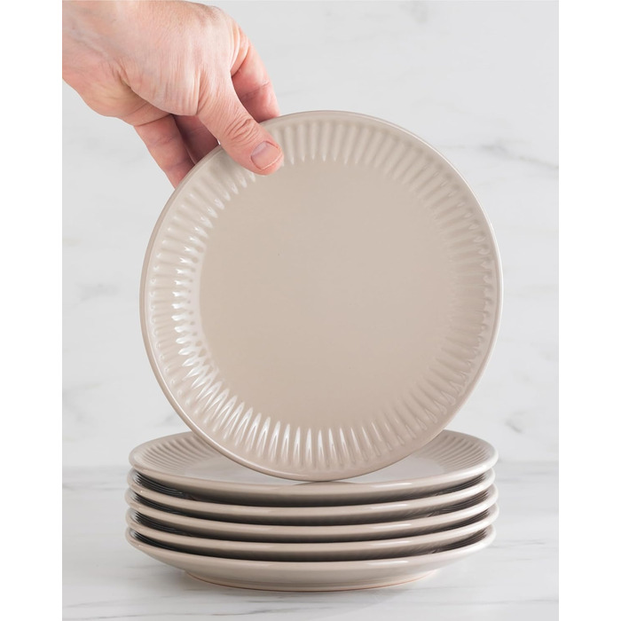 Набір посуду Steingut Hygge 24 елементи (6 осіб), світло-коричневий, преміум якість